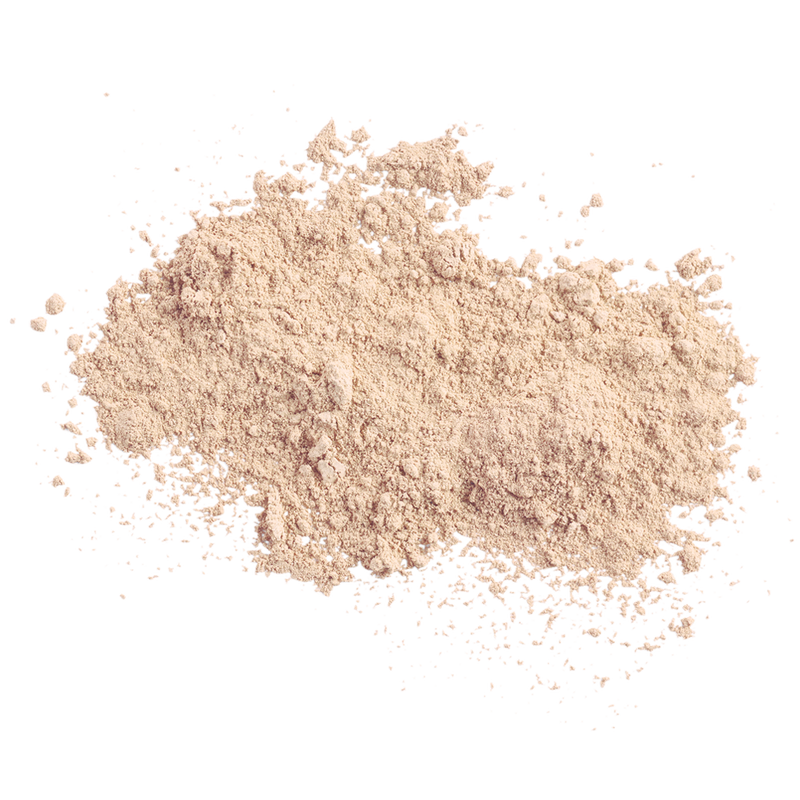 Beige powder on a white background