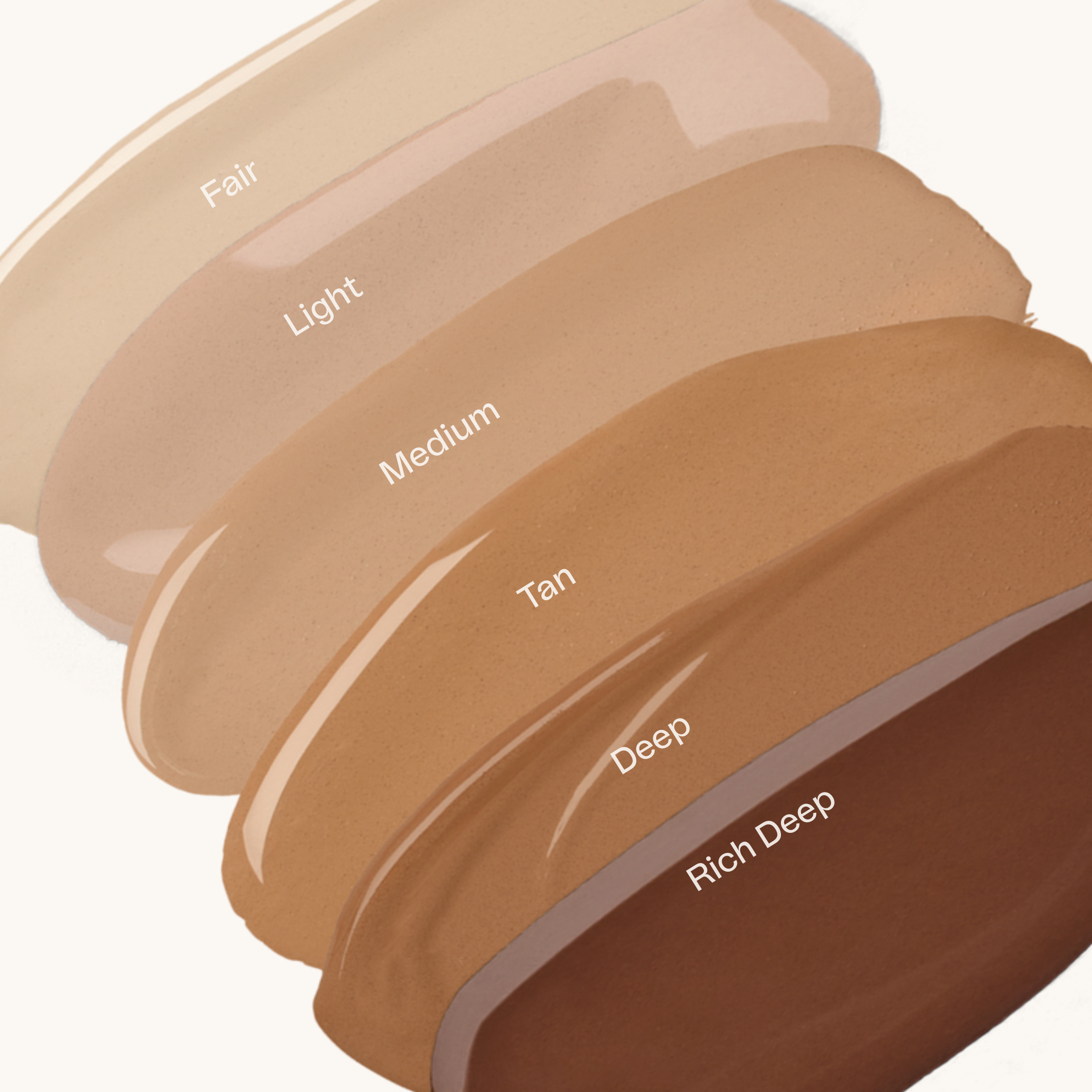Set of flex shades with labels on a white background