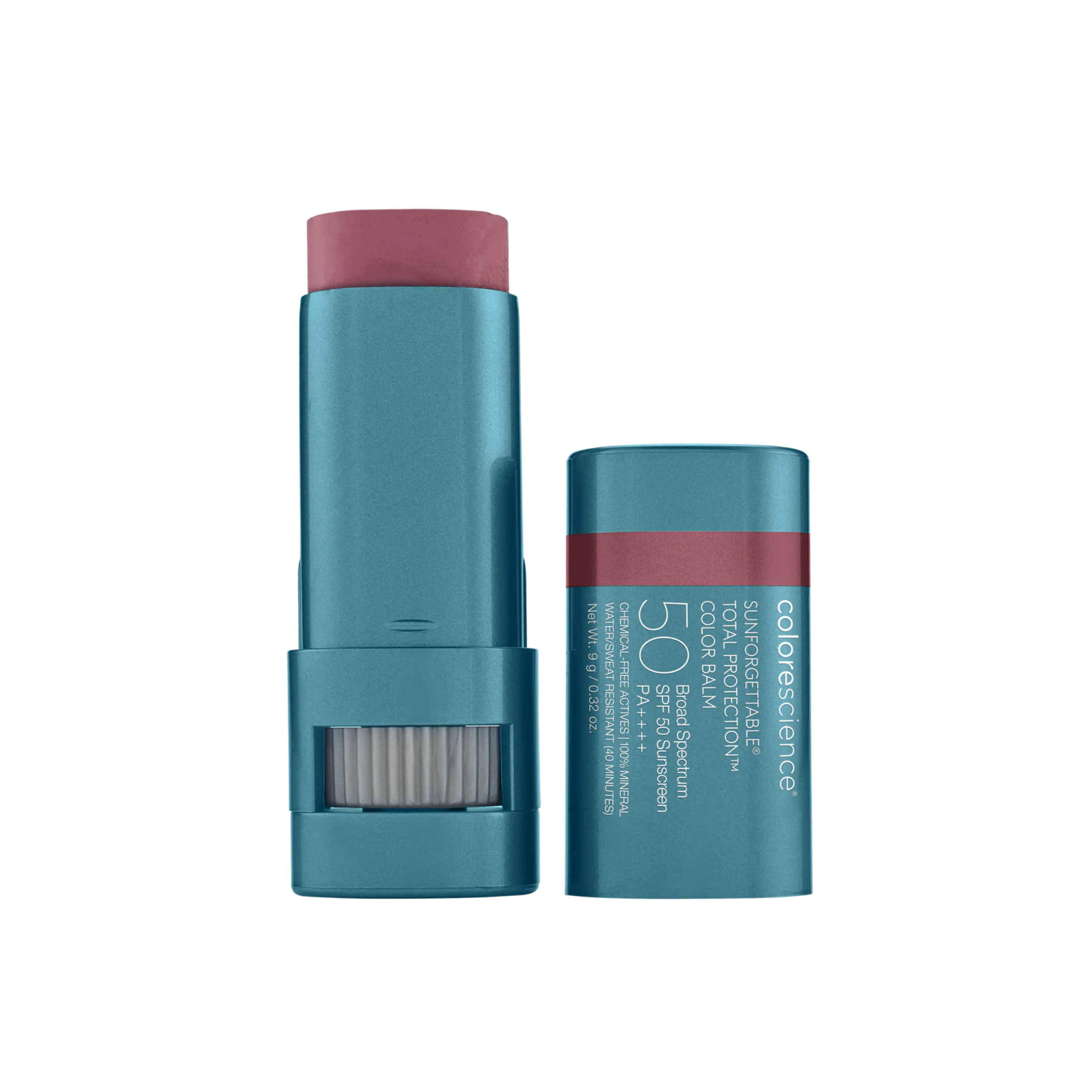 Two Colorescience sun balm sticks on a white background