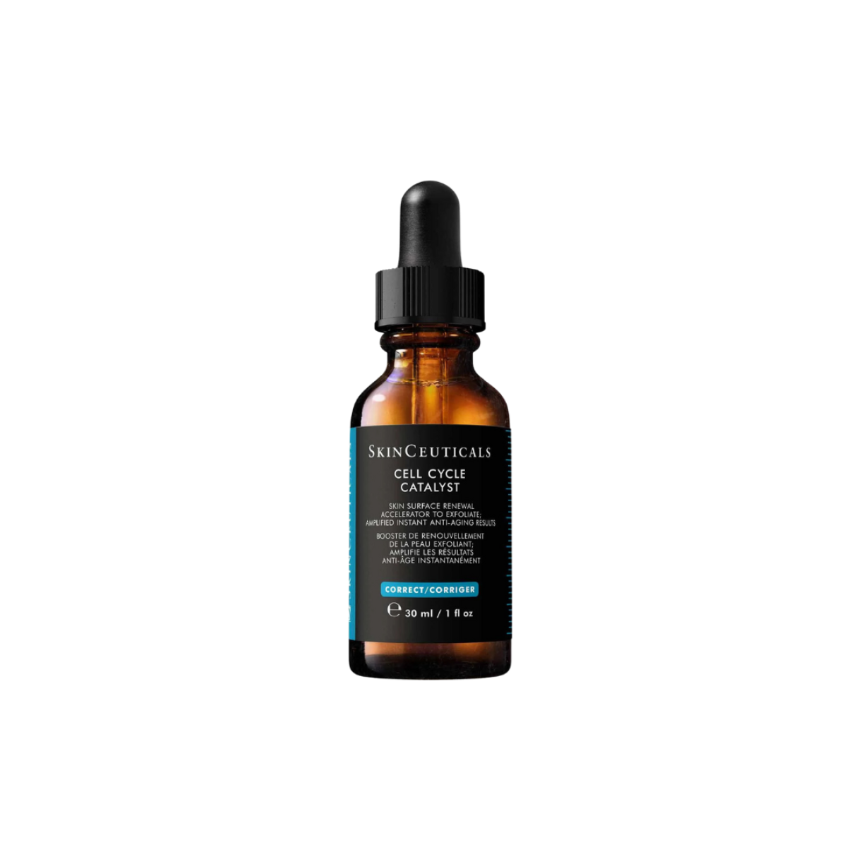Skinceuticals serum bottle with dropper on a white background