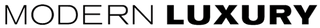 Text 'MODERN LUXURY' in black on a white background